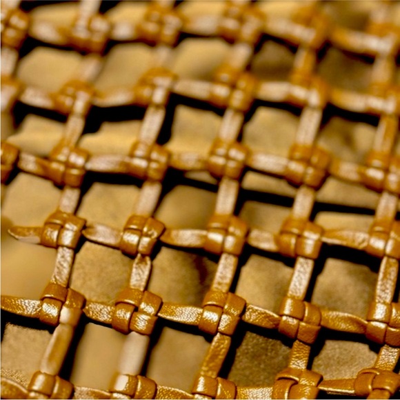 Anthropologie Synthetic Leather Carson Brown Woven Cage Tote - Picture 9 of 12